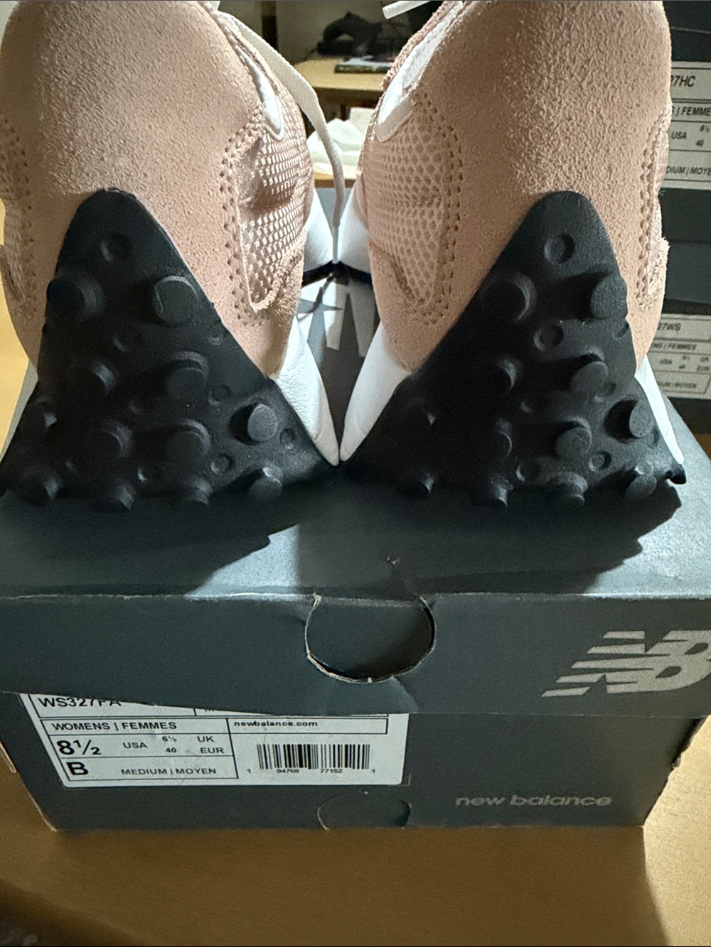 New Balance Women’s 327 Lightweight Pink Running Sneakers - Picture 6 of 6